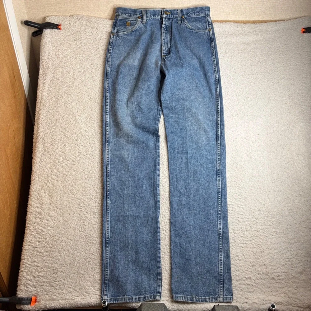 Wrangler George Strait Cowboy Cut Jeans Mens 34x37 Blue Denim Straight 13MGSHD